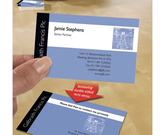 Визитные карточки Quick&Clean [C32015-10] двусторонние матовые (белые, 260 г/м², 85х54 мм) фотография 4