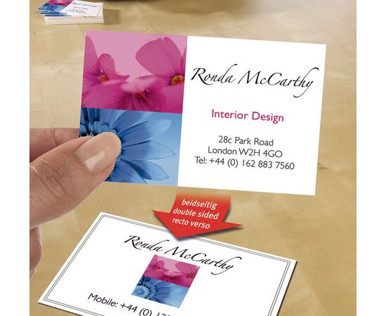 Визитные карточки Quick&Clean [C32028-25] двусторонние глянцевые/матовые (белые, 220 г/м², 85х54 мм) фотография 4