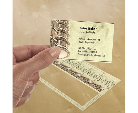 Визитные карточки Quick&Clean [C32095-10] односторонние матовые (бежевый мрамор, 220 г/м², 85х54 мм) фотография 4