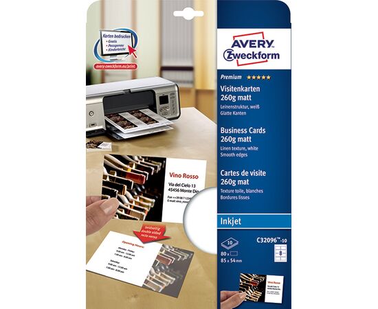 Визитные карточки Quick&Clean [C32096-10] двусторонние льняное покрытие (260 г/м², 85х54 мм) фотография 3