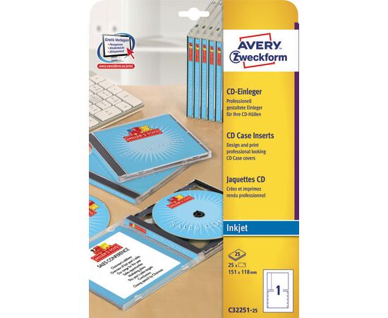 Вкладыши [C32251-25] для СD/DVD боксов (151х118 мм, только для струйного принтера) фотография 3