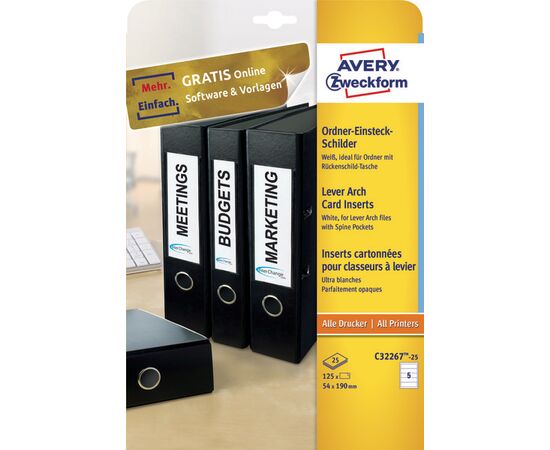 Вкладыши бесклеевые [C32267-25] для широких папок (54х190 мм) фотография 3