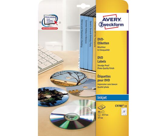 Этикетки [C9780-15] для DVD (матовые, белые, Ø117 мм, cупер-размер) фотография 3