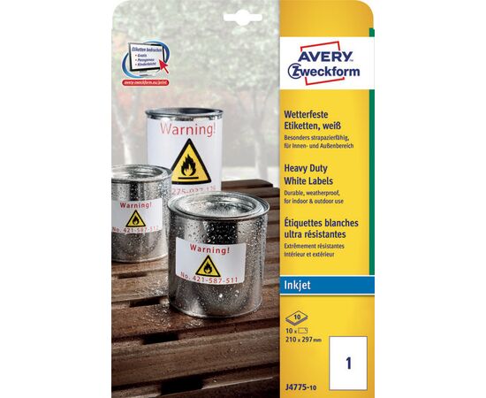 Всепогодные пленочные этикетки [J4775-10] для струйных принтеров (210х297 мм) фотография 3