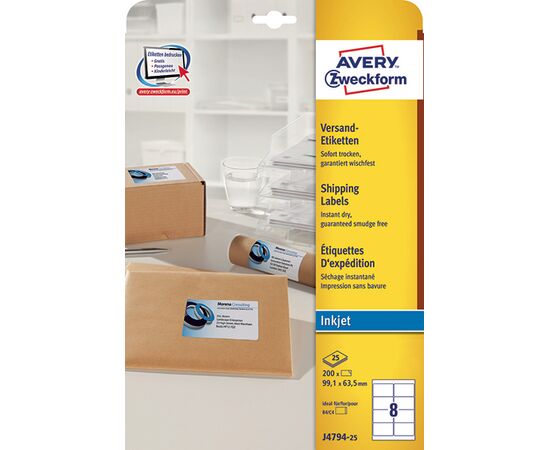 Адресные этикетки [J4794-25] для струйных принтеров (99.1x63.5 мм) фотография 3