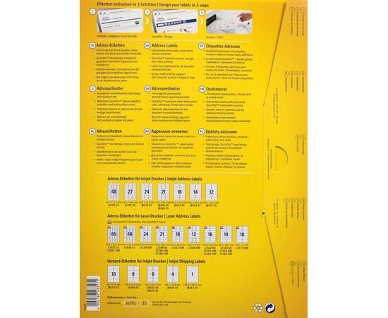 Адресные этикетки [J8160-10] для струйных принтеров (63.5x38.1 мм) фотография 4
