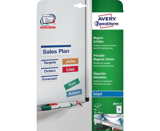 Магнитные таблички [J8871-5] (белые, 78х28 мм) фотография 3