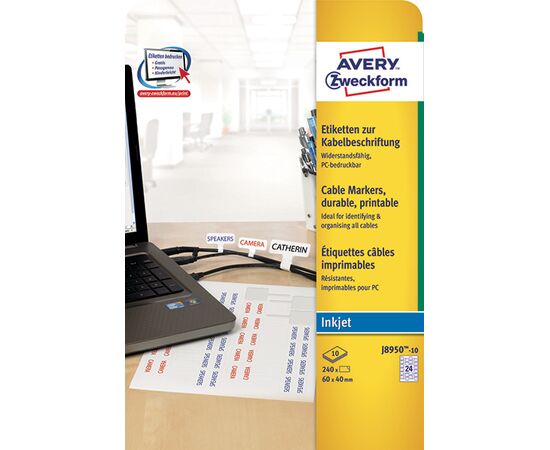 Этикетки [J8950-10] для проводов для струйных принтеров (60x40 мм) фотография 3