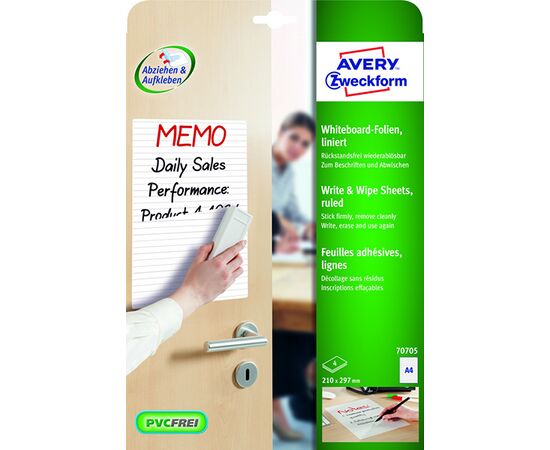 Этикетки-доски [70705] самоклеящийся в линейку (бело-серые, A4) фотография 2