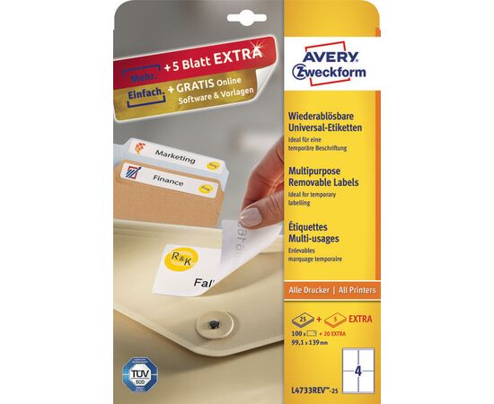 Этикетки самоклеящиеся удаляемые [L4733REV-25] (99.1x139 мм) фотография 3