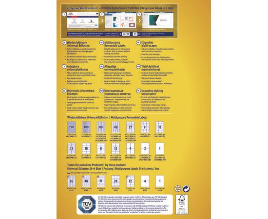 Этикетки самоклеящиеся удаляемые [L4734REV-25] (199.6x143.5 мм) фотография 4