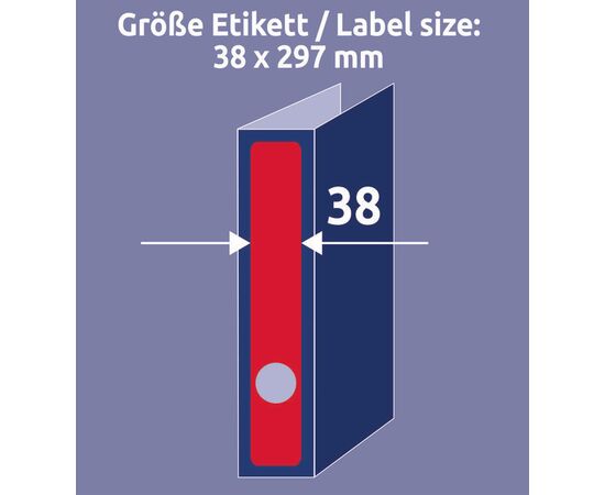 Самоклеящиеся этикетки [L4748-20] для узких папок (красные, 38x297 мм) фотография 5
