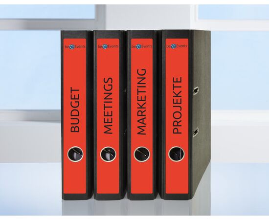 Самоклеящиеся этикетки [L4748-20] для узких папок (красные, 38x297 мм) фотография 6