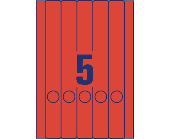 Самоклеящиеся этикетки [L4748-20] для узких папок (красные, 38x297 мм) фотография 2