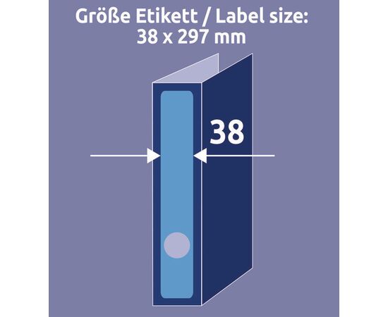 Самоклеящиеся этикетки [L4749-20] для узких папок (синие, 38x297 мм) фотография 5