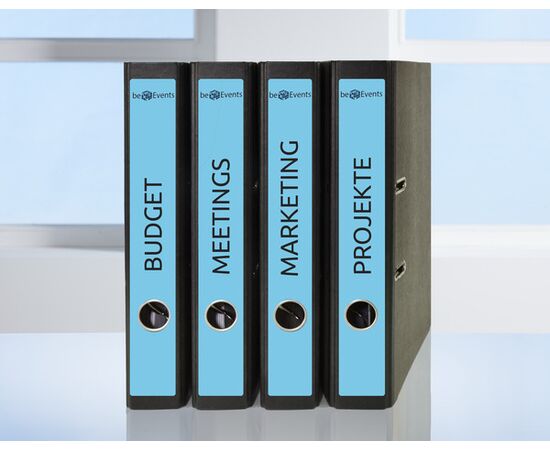 Самоклеящиеся этикетки [L4749-20] для узких папок (синие, 38x297 мм) фотография 6