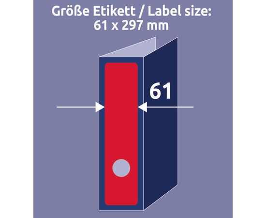 Самоклеящиеся этикетки [L4752-20] для широких папок (красные, 61x297 мм) фотография 5