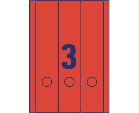 Самоклеящиеся этикетки [L4752-20] для широких папок (красные, 61x297 мм) фотография 2