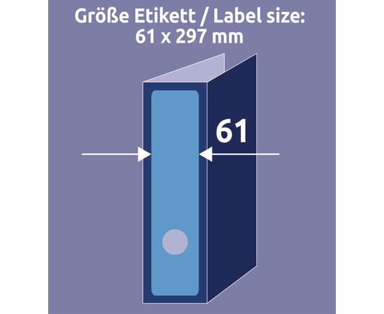 Самоклеящиеся этикетки [L4753-20] для широких папок (синие, 61x297 мм) фотография 5