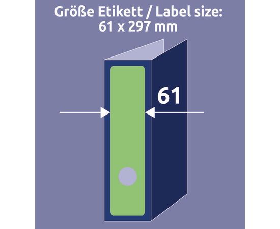 Самоклеящиеся этикетки [L4754-20] для широких папок (зеленые, 61x297 мм) фотография 5