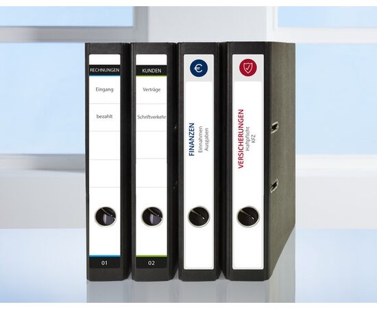 Самоклеящиеся этикетки [L4758-25] для узких папок (белые, 38x297 мм) фотография 6