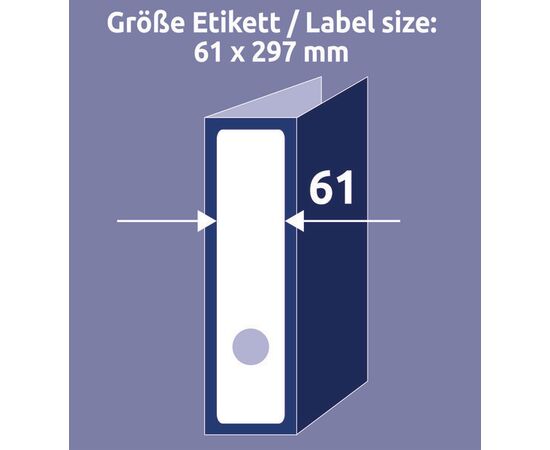 Самоклеящиеся этикетки [L4759-10] для широких папок (белые, 61x297 мм) фотография 5