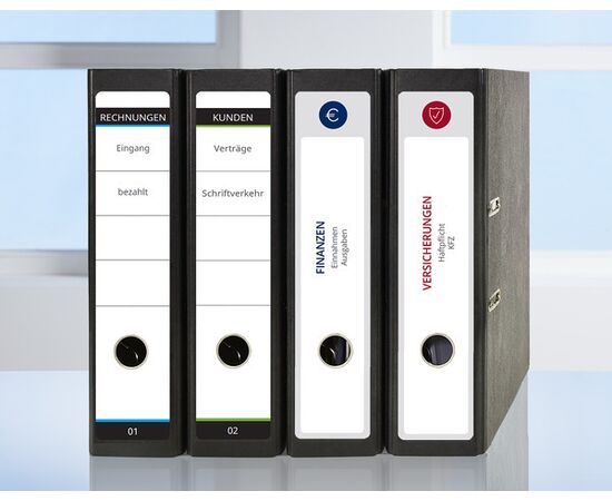 Самоклеящиеся этикетки [L4759-25] для широких папок (белые, 61x297 мм) фотография 6