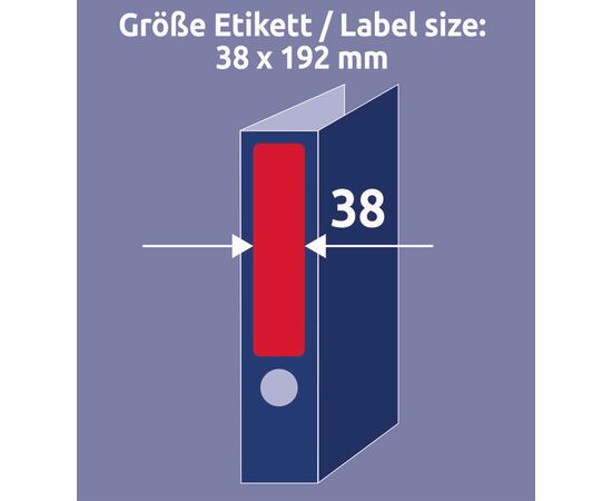 Самоклеящиеся этикетки [L4762-20] для узких папок (красные, 38x192 мм) фотография 5