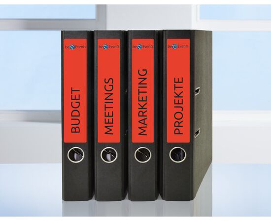 Самоклеящиеся этикетки [L4762-20] для узких папок (красные, 38x192 мм) фотография 6