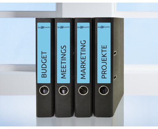 Самоклеящиеся этикетки [L4763-20] для узких папок (синие, 38x192 мм) фотография 6