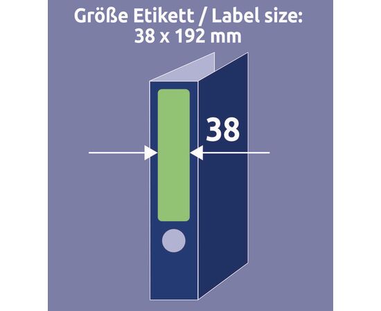 Самоклеящиеся этикетки [L4764-20] для узких папок (зеленые, 38x192 мм) фотография 5