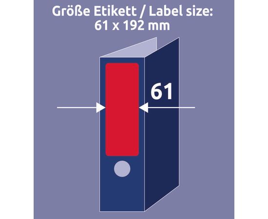Самоклеящиеся этикетки [L4766-100] для широких папок (красные, 61x192 мм) фотография 5