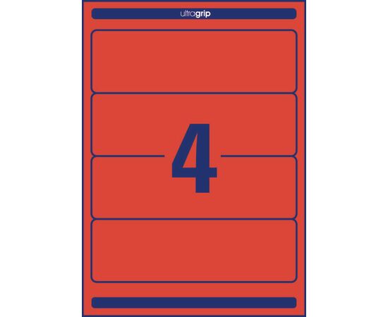 Самоклеящиеся этикетки [L4766-100] для широких папок (красные, 61x192 мм) фотография 2