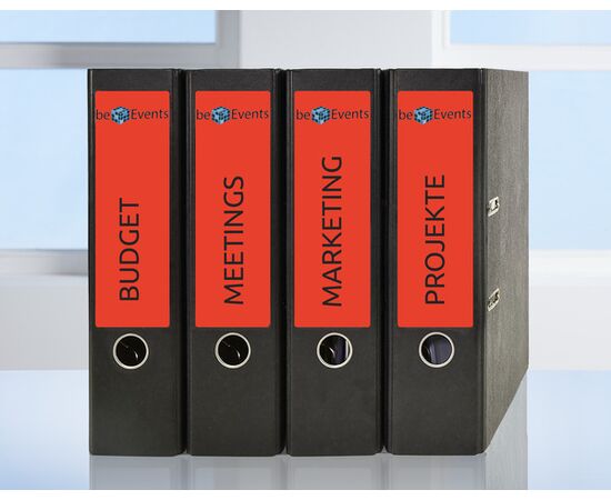 Самоклеящиеся этикетки [L4766-20] для широких папок (красные, 61x192 мм) фотография 6