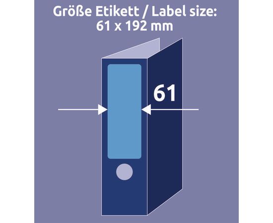 Самоклеящиеся этикетки [L4767-100] для широких папок (синие, 61x192 мм) фотография 5