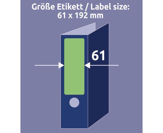 Самоклеящиеся этикетки [L4768-20] для широких папок (зеленые, 61x192 мм) фотография 5
