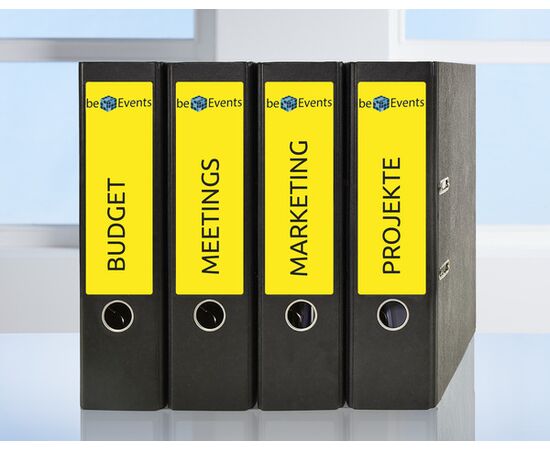 Самоклеящиеся этикетки [L4769-20] для широких папок (желтые, 61x192 мм) фотография 6