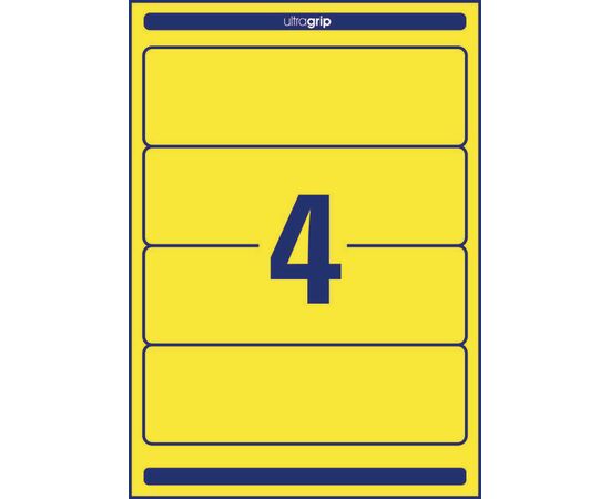 Самоклеящиеся этикетки [L4769-20] для широких папок (желтые, 61x192 мм) фотография 2