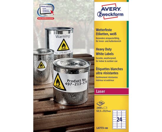 Всепогодные пленочные этикетки [L4773-100] ( 63.5x33.9 мм) фотография 3