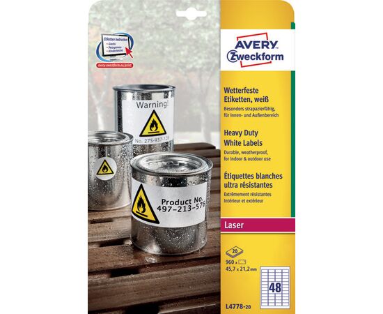 Всепогодные пленочные этикетки [L4778-20] ( 45.7x21.2 мм) фотография 3