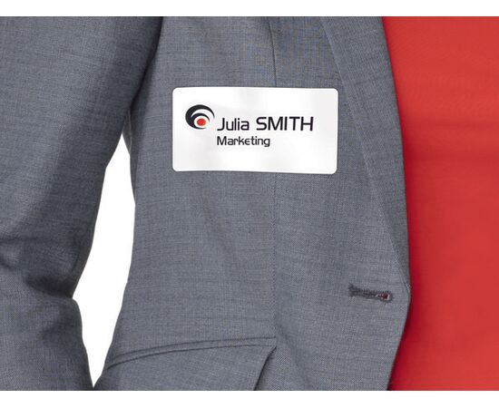 Самоклеящиеся бейджи [L4784-20] из ацетатного шелка для лазерных принтеров (белые, 63.5x29.6 мм) фотография 5