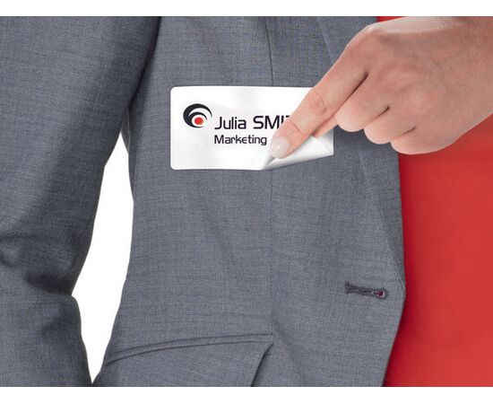 Самоклеящиеся бейджи [L4784-20] из ацетатного шелка для лазерных принтеров (белые, 63.5x29.6 мм) фотография 6