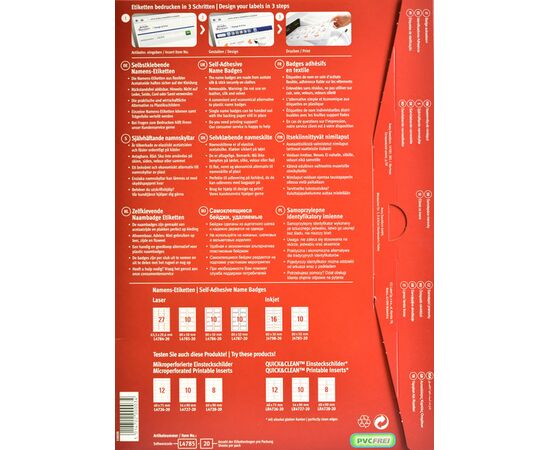 Самоклеящиеся бейджи [L4785-20] из ацетатного шелка для лазерных принтеров (белые, 80x50 мм) фотография 4