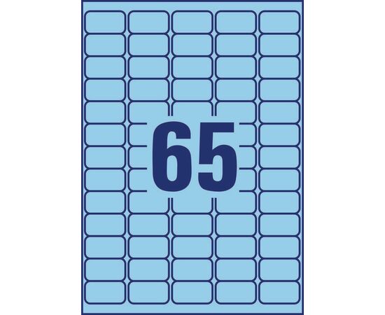 Этикетки [L4791-20] самоклеящиеся удаляемые (синие, 38.1х21.1 мм) фотография 2