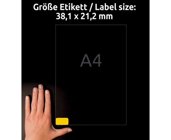 Этикетки [L4793-20] самоклеящиеся удаляемые (желтые, 38.1х21.1 мм) фотография 4