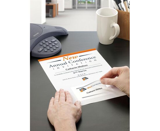 Бейдж-приглашение 2 в 1 [L4797-100] (белый, А4, 80x50 мм) фотография 5