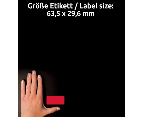 Этикетки [L6003-25] самоклеящиеся удаляемые (неоновые, красные, 63.5x29.6 мм) фотография 4