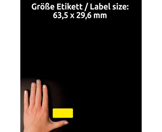 Этикетки [L6004-25] самоклеящиеся удаляемые (неоновые, желтые, 63.5x29.6 мм) фотография 4