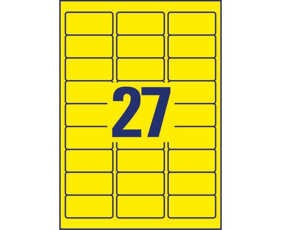 Этикетки [L6004-25] самоклеящиеся удаляемые (неоновые, желтые, 63.5x29.6 мм) фотография 2