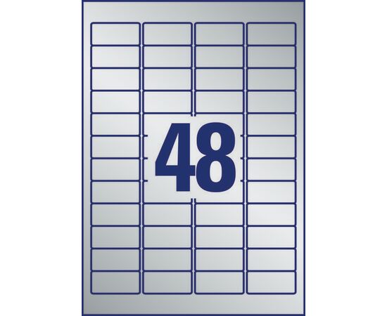 Серебристые полиэстерные этикетки [L6009-100] ( 45.7x21.2 мм) фотография 2